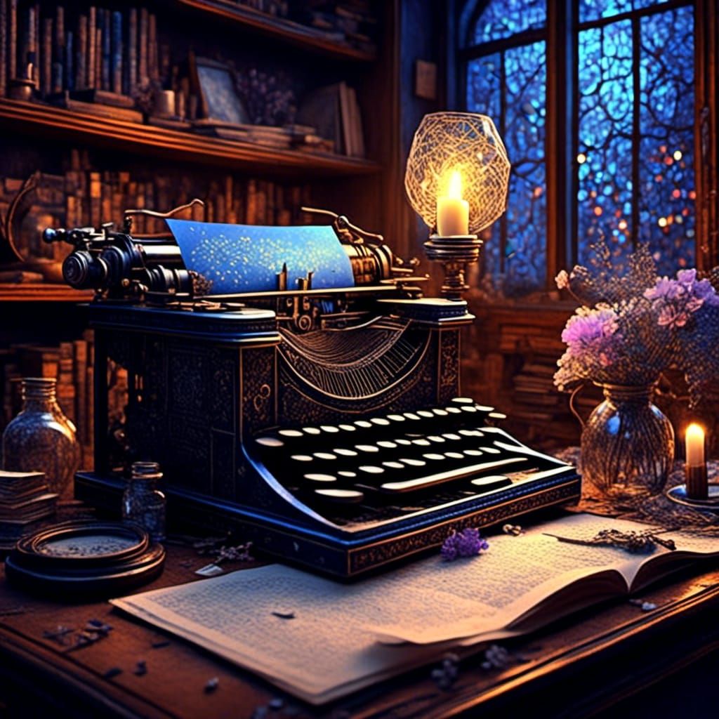 Dreamy Poet's Workspace with Antique Decor