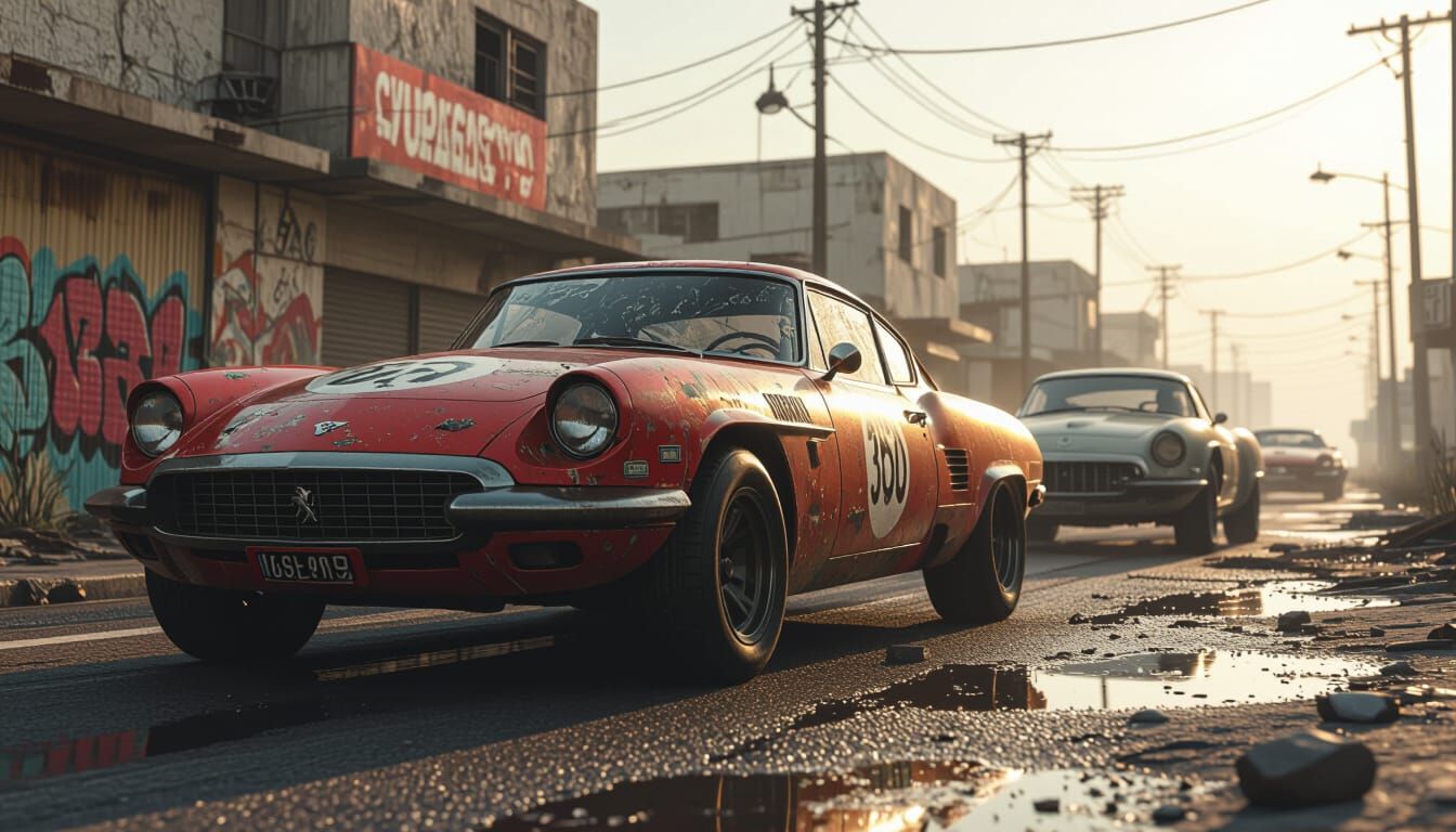 Neo-Futuristic Post-Apocalyptic French Car Race