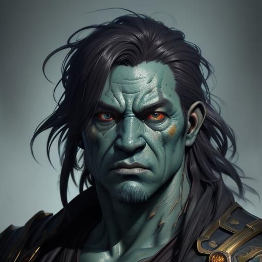 Ogre Eye Monster Portrait, Hyperdetailed Concept Art