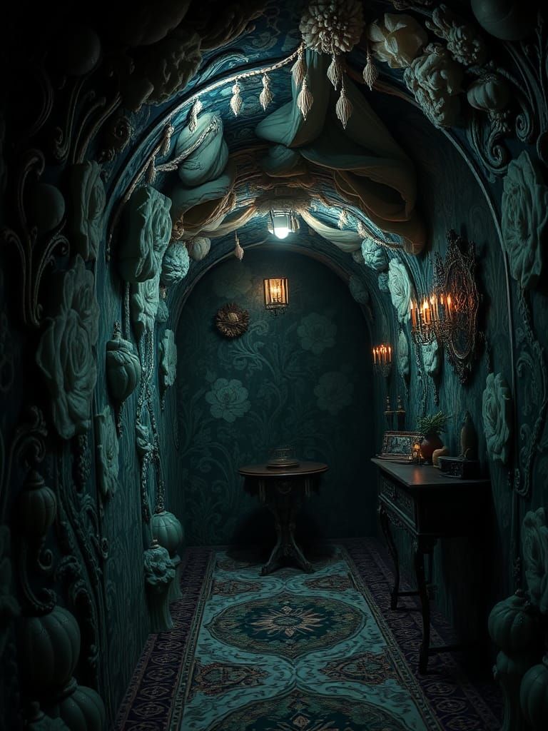 Surreal Steamnoir Nouveau Composition with Tunnel Vision