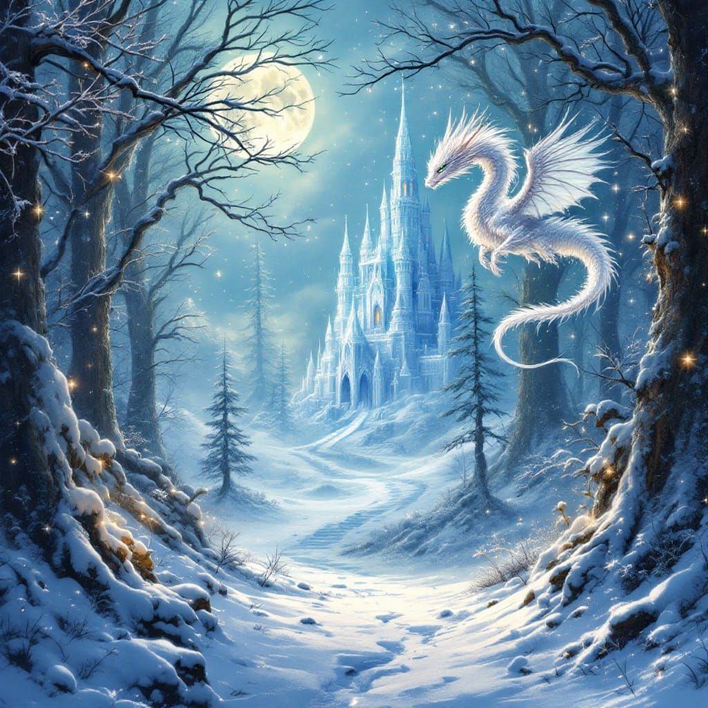 Mystical Winter Wonderland in Ethereal Light
