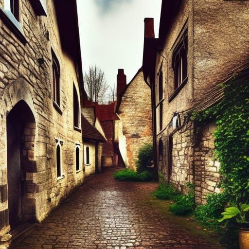 Hyperrealistic Medieval English Village in Cinematic Style