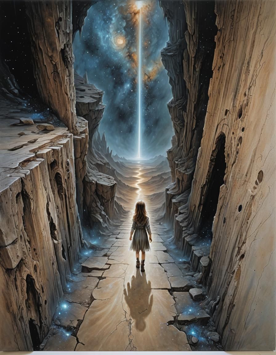 Chalk Art Portal to a Galaxy, Fantasy Painting