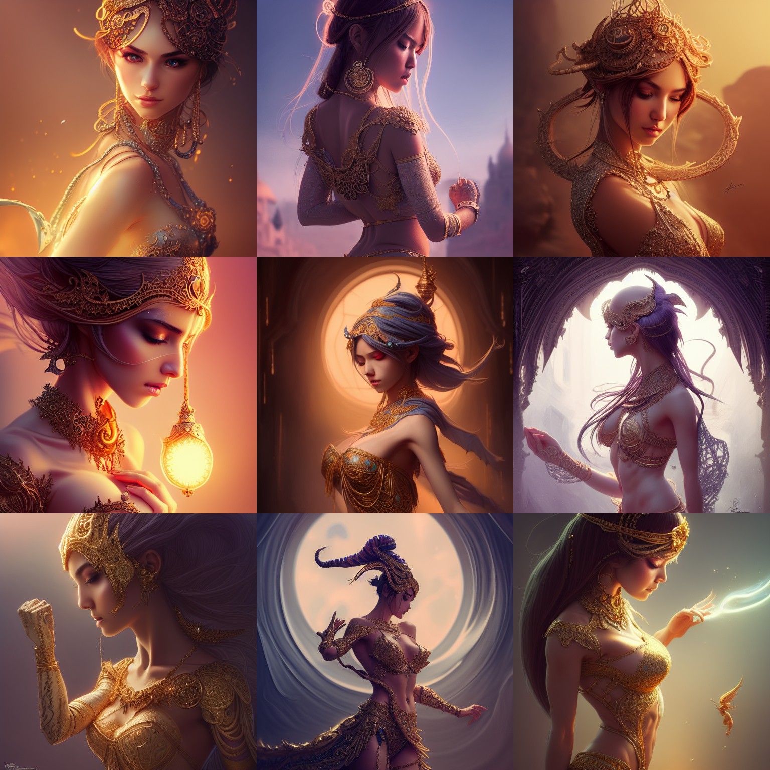 Elegant Genie Portrait in Hyper-Realistic Digital Art