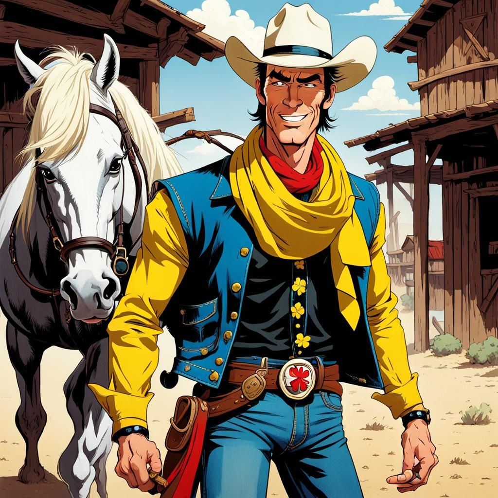 Lucky Luke with Jolly Jumper, Comic Art
