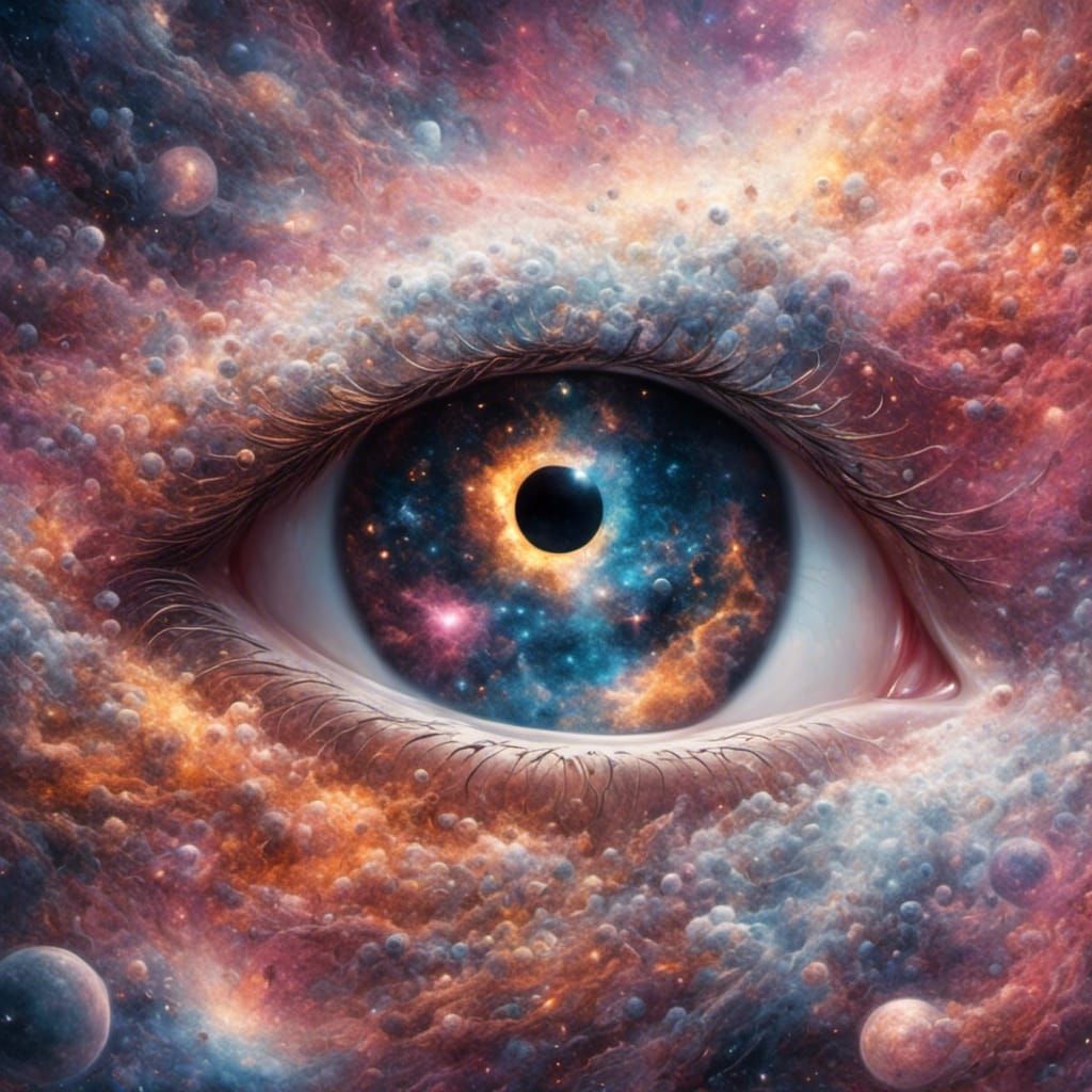 White Hellfire Eye Reflecting Nebulae and Galaxies