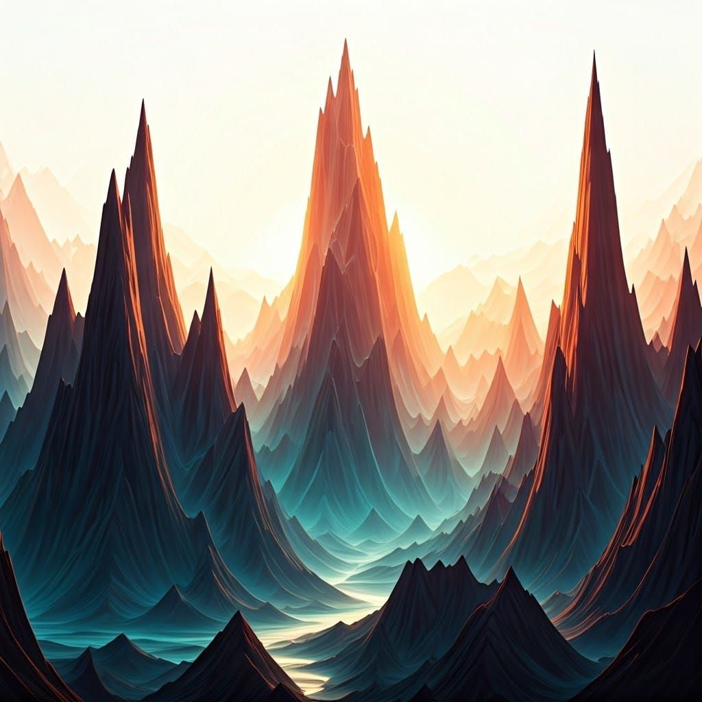 Sunrise Mountain Landscape in Bird and Music Shape