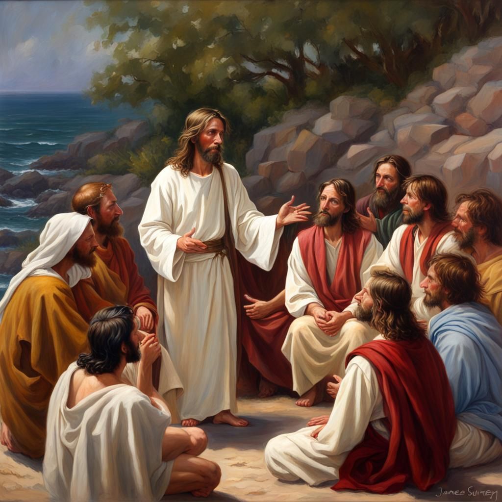 Jesus and Disciples: Detailed Matte Painting