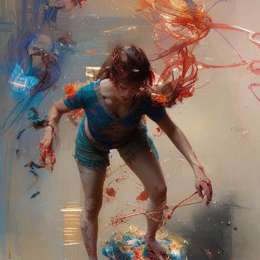 Dynamic Frenzy in Expressive Figurative Style