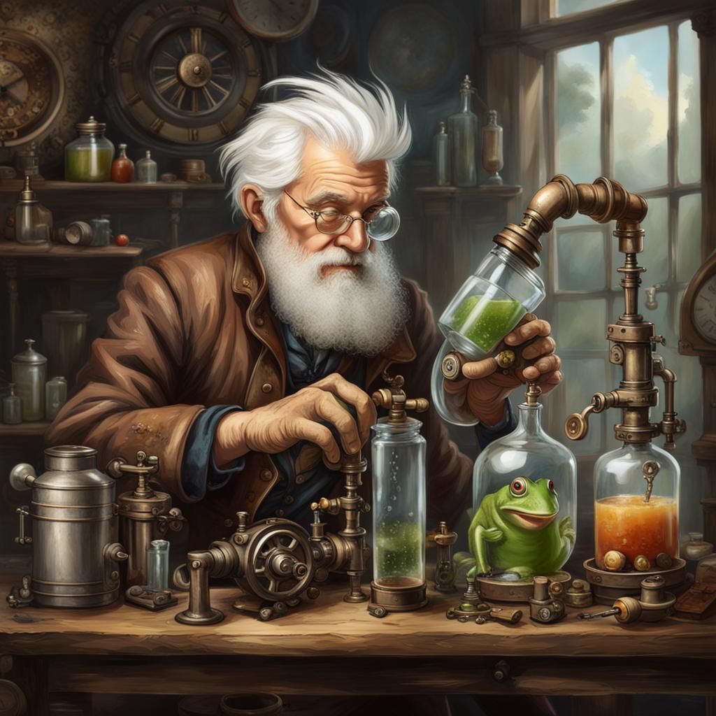Steampunk: Man Makes Juice with Frog
