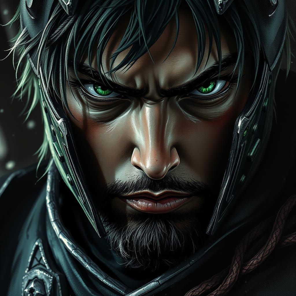 Medieval Warrior in Ethereal Charcoal