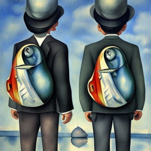 Sardine Travelers: A Surreal Watercolor Dream