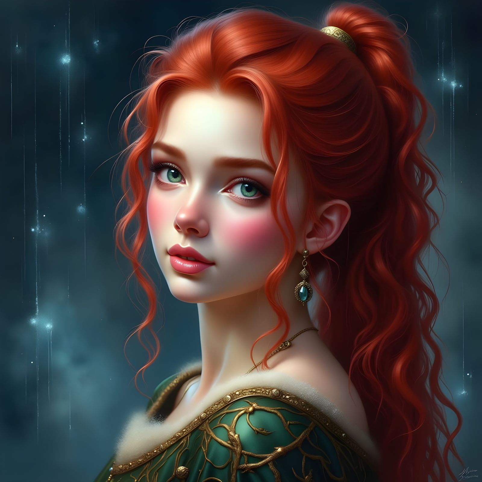 Norse Goddess Sól in Ethereal Fantasy Style