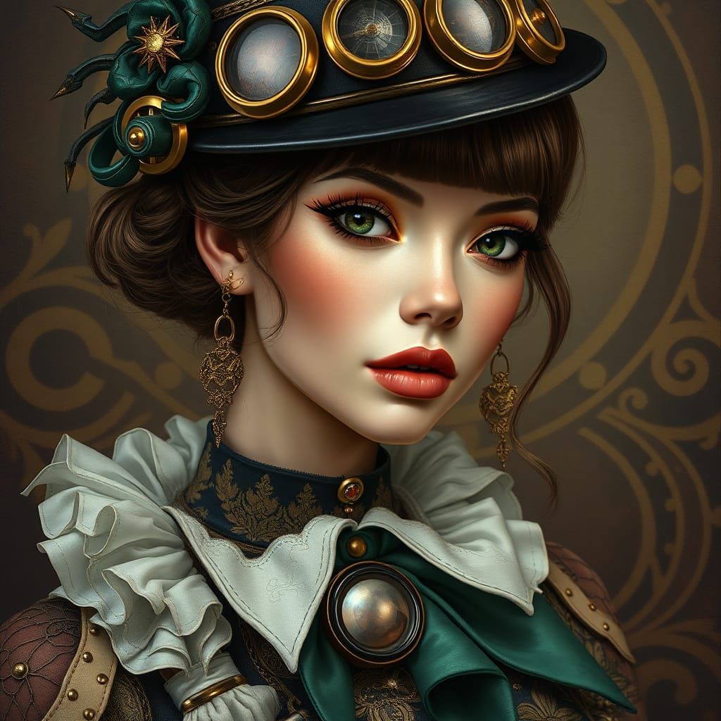 Steampunk Glamour: A Photorealistic Portrait