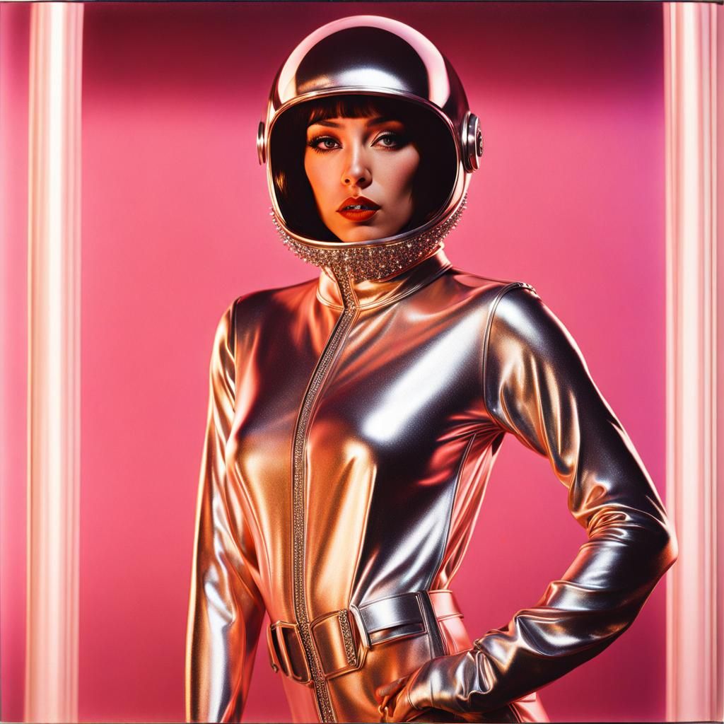 Woman in Silver Jumpsuit, Sorayama Style