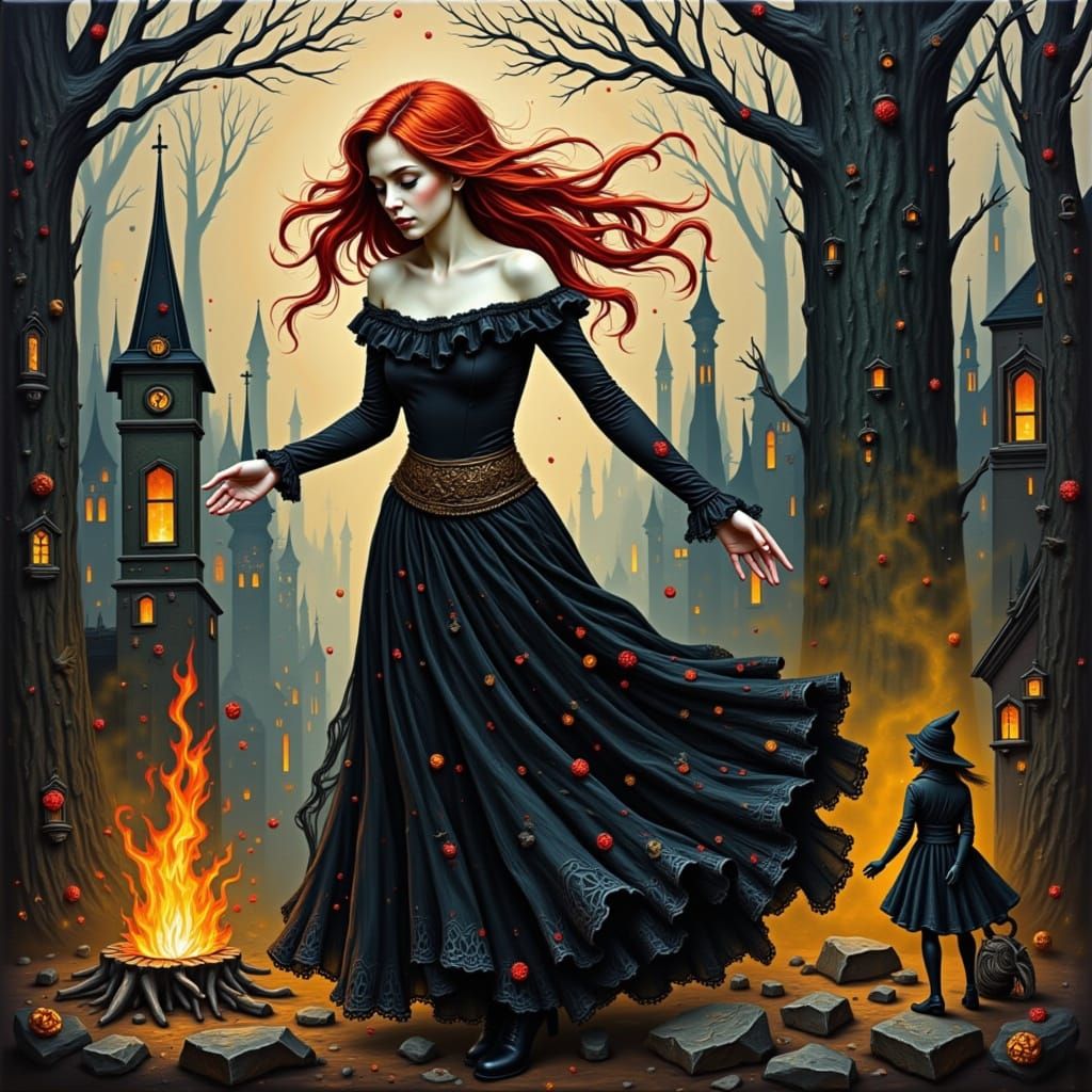 Faerie Witch Coven Dances in Cyberpunk Noir