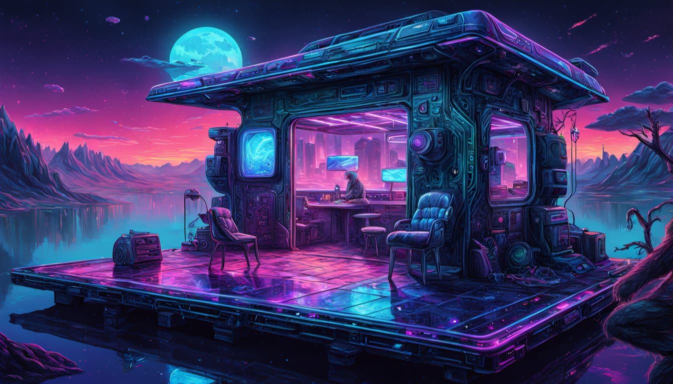 Astral Monster Arrives at Lakeside Cabin with Travel Gear