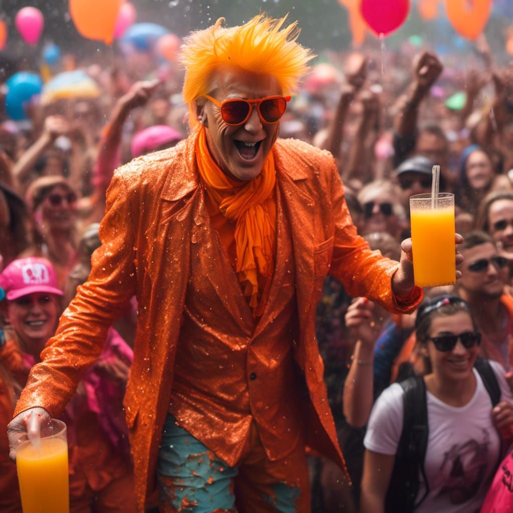 Cosplaying Figure Sprays Juice on Cheering Crowd