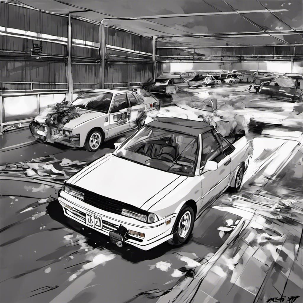 Anime Style Initial D Scene