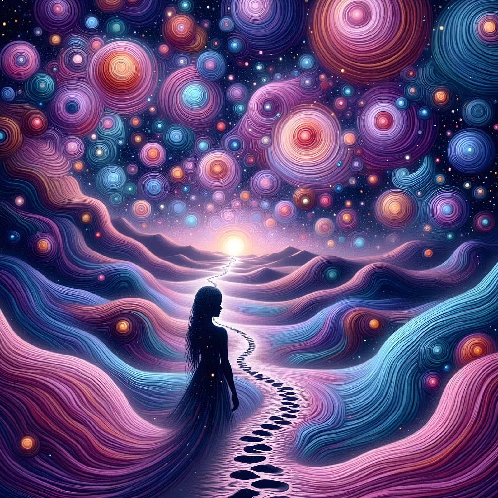 Vibrant Double Exposure of Desert Landscapes