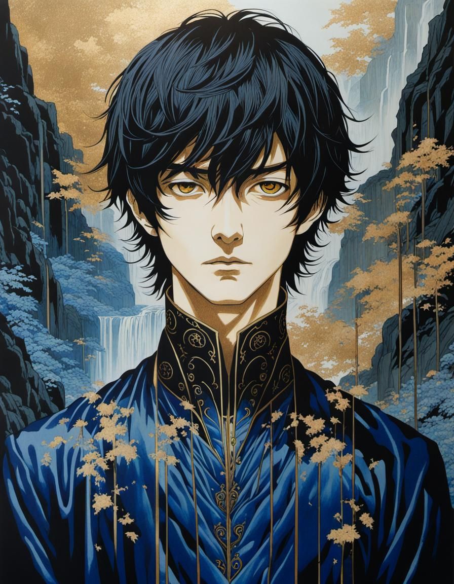 Lelouch Lamperouge Portrait in Yoshitaka Amano Style