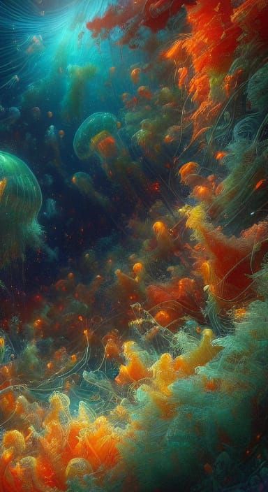 Dramatic Seascape with Golden Light and Fiery Clouds