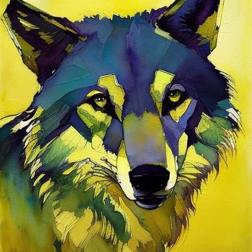 Wolf in Sheep's Clothing Portrait, Watercolor Art