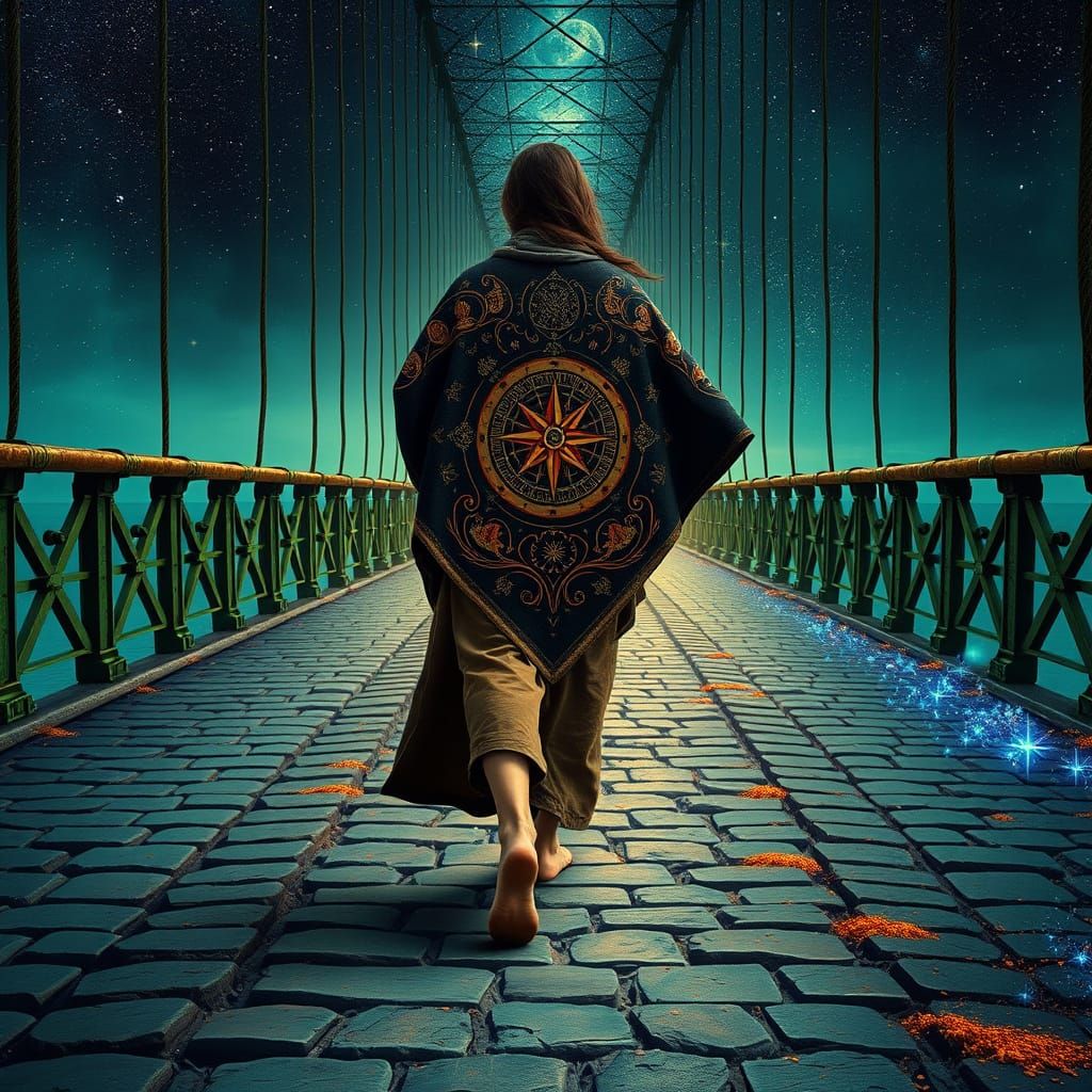 Time Traveler on Bridge of Shifting Centuries