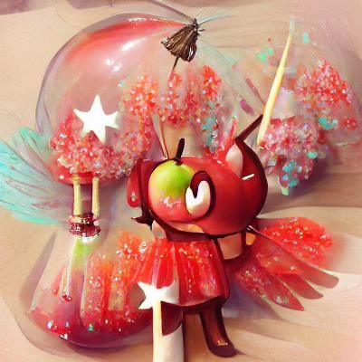Whimsical Candy Apple Fairy Digital Art
