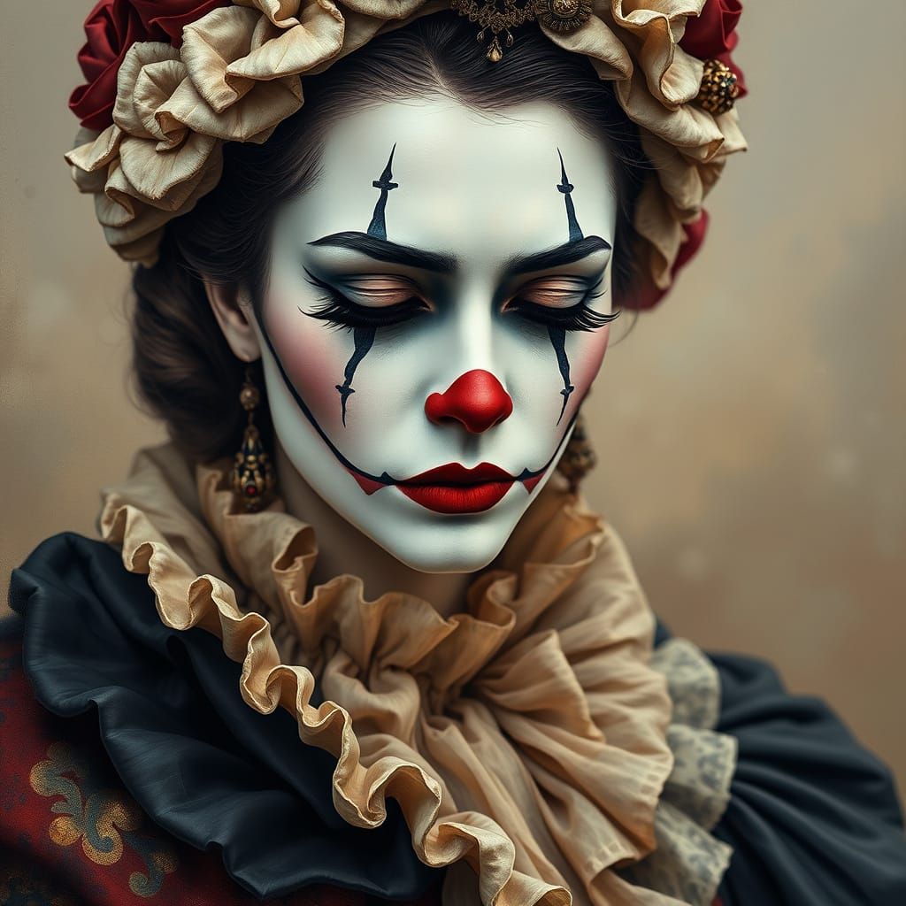 Sorrowful Beauty in Baroque Attire