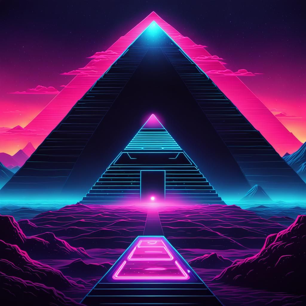 Synthwave Extraterrestrial Pyramid Hatch Opening