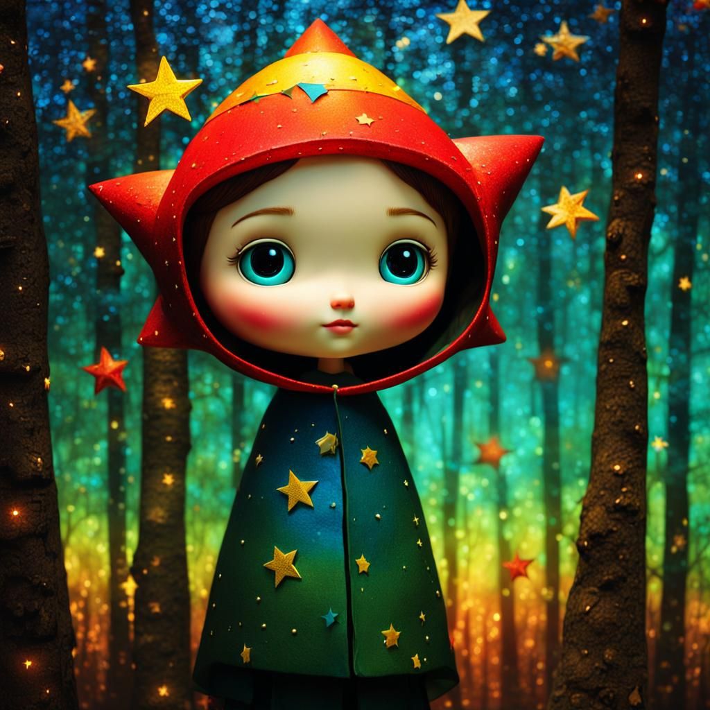 Abstract Cartoon Bangboo ZZZ in Vintage Impasto Style