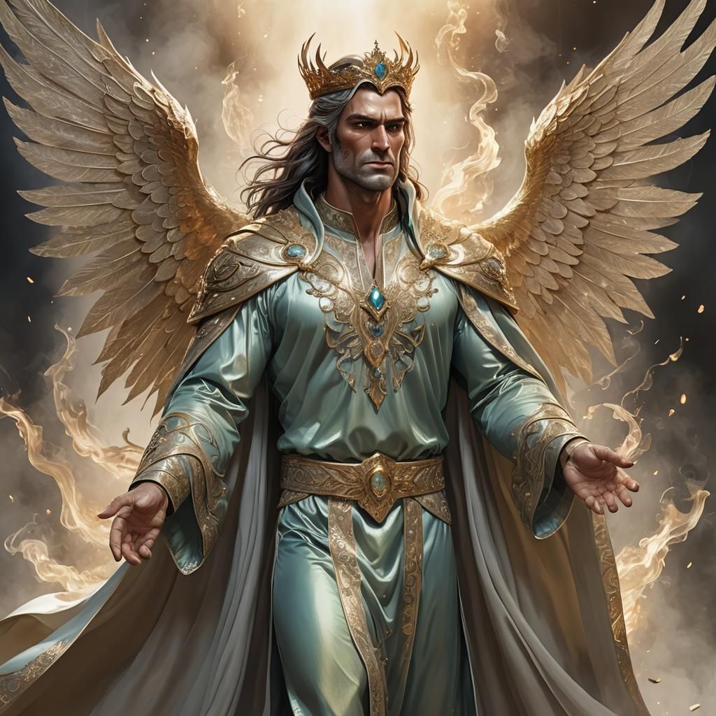 Angelic Man and Ethereal Fairy in Fantasy Art