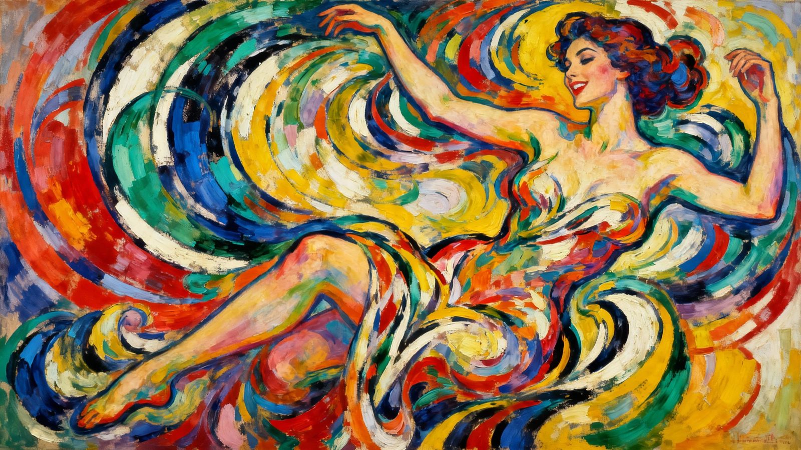 Abstract Joyful Explosion of Color in Art Deco Style