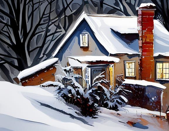 Snowfall on the Cottage