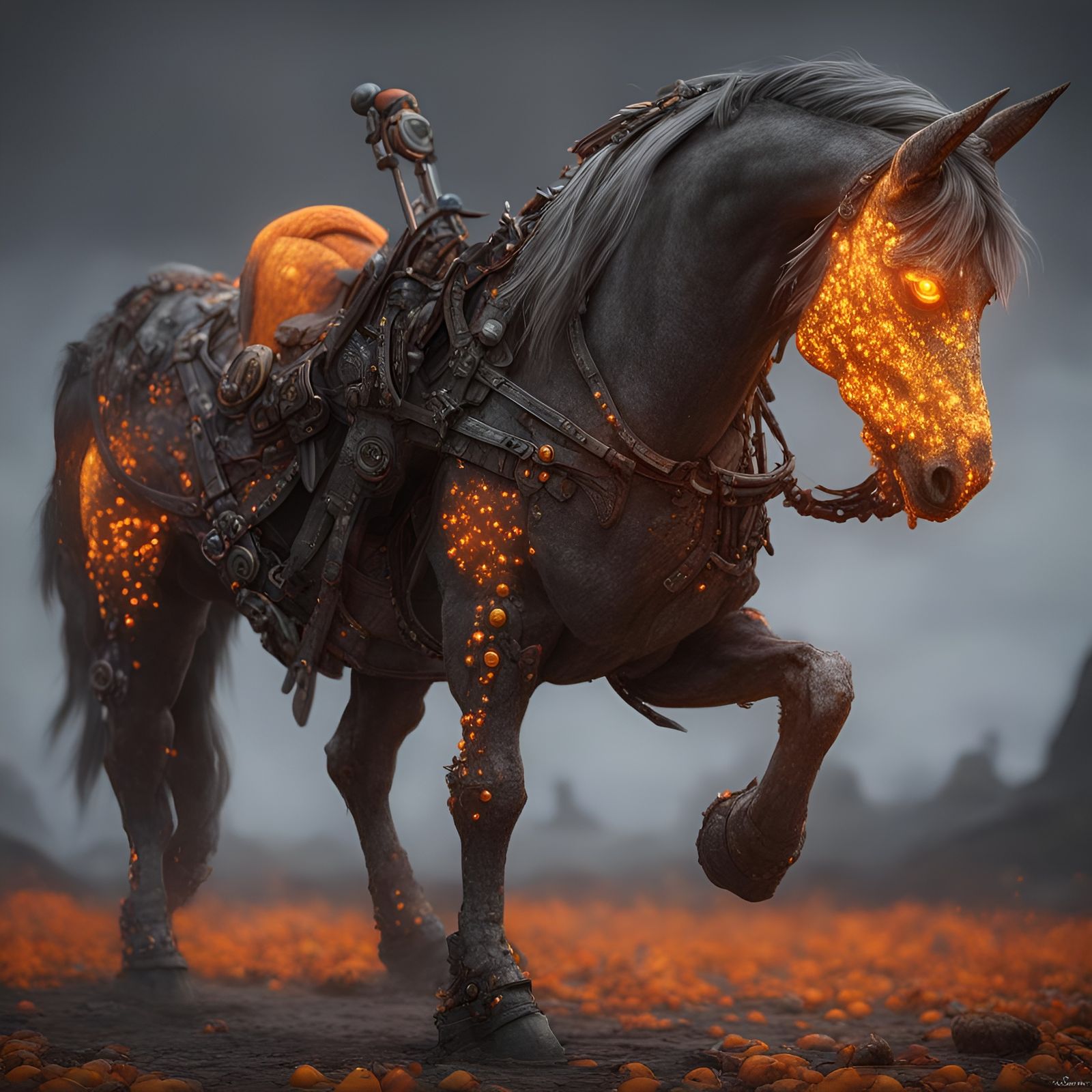 Candy Corn Horse Apocalyptic Concept Art