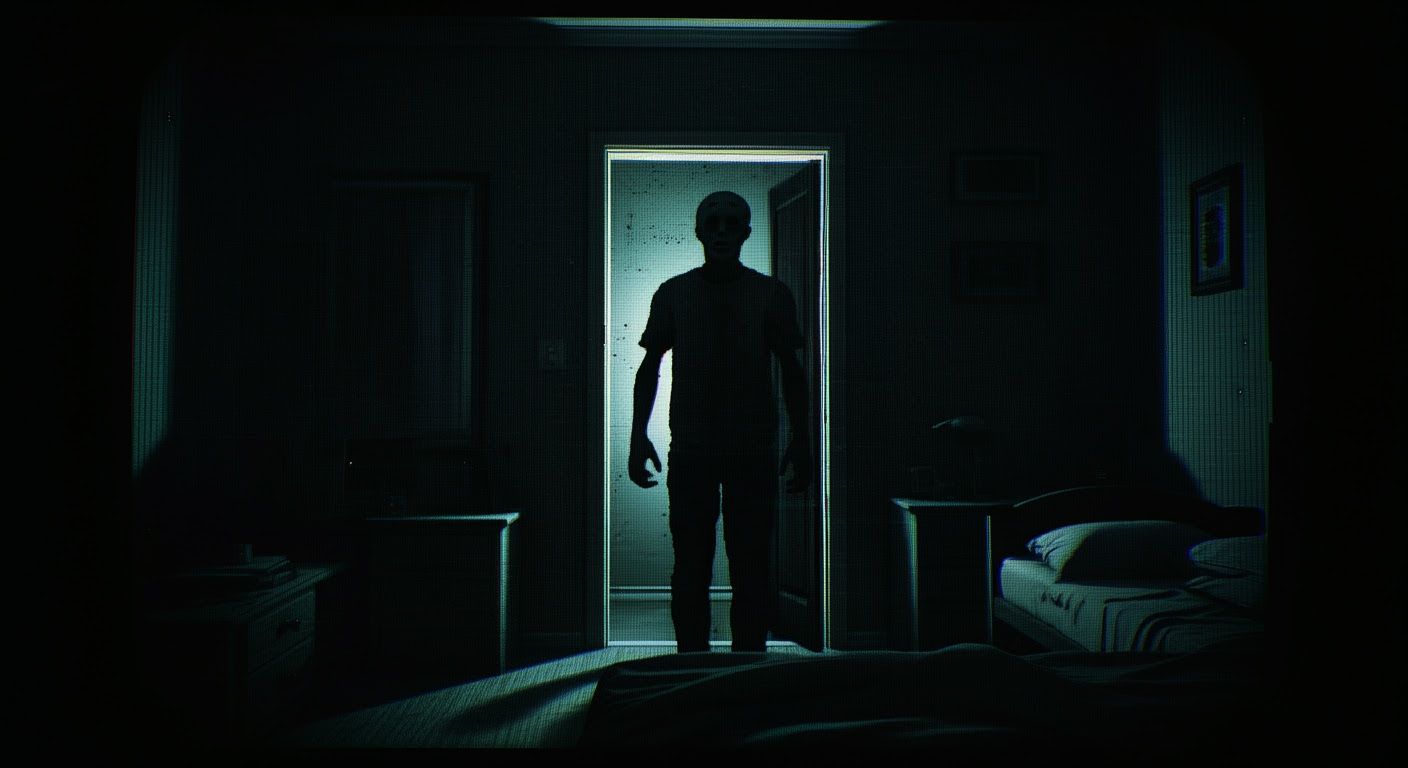 Eerie Figure in Dark Doorway: Analogue Horror
