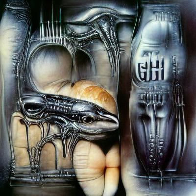 Surreal Biomechanical Landscape in Dark Style