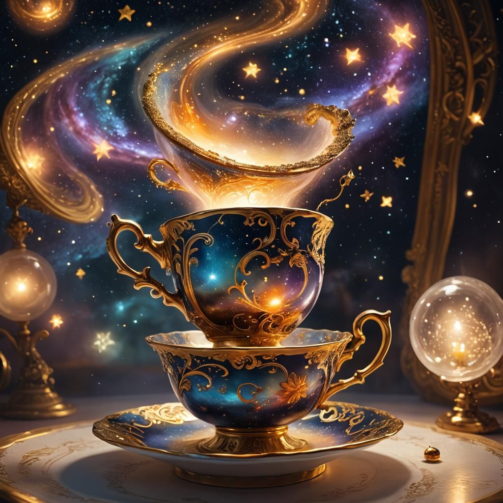 Galaxy in Teacup: Detailed 3D Sci-Fi Rendering