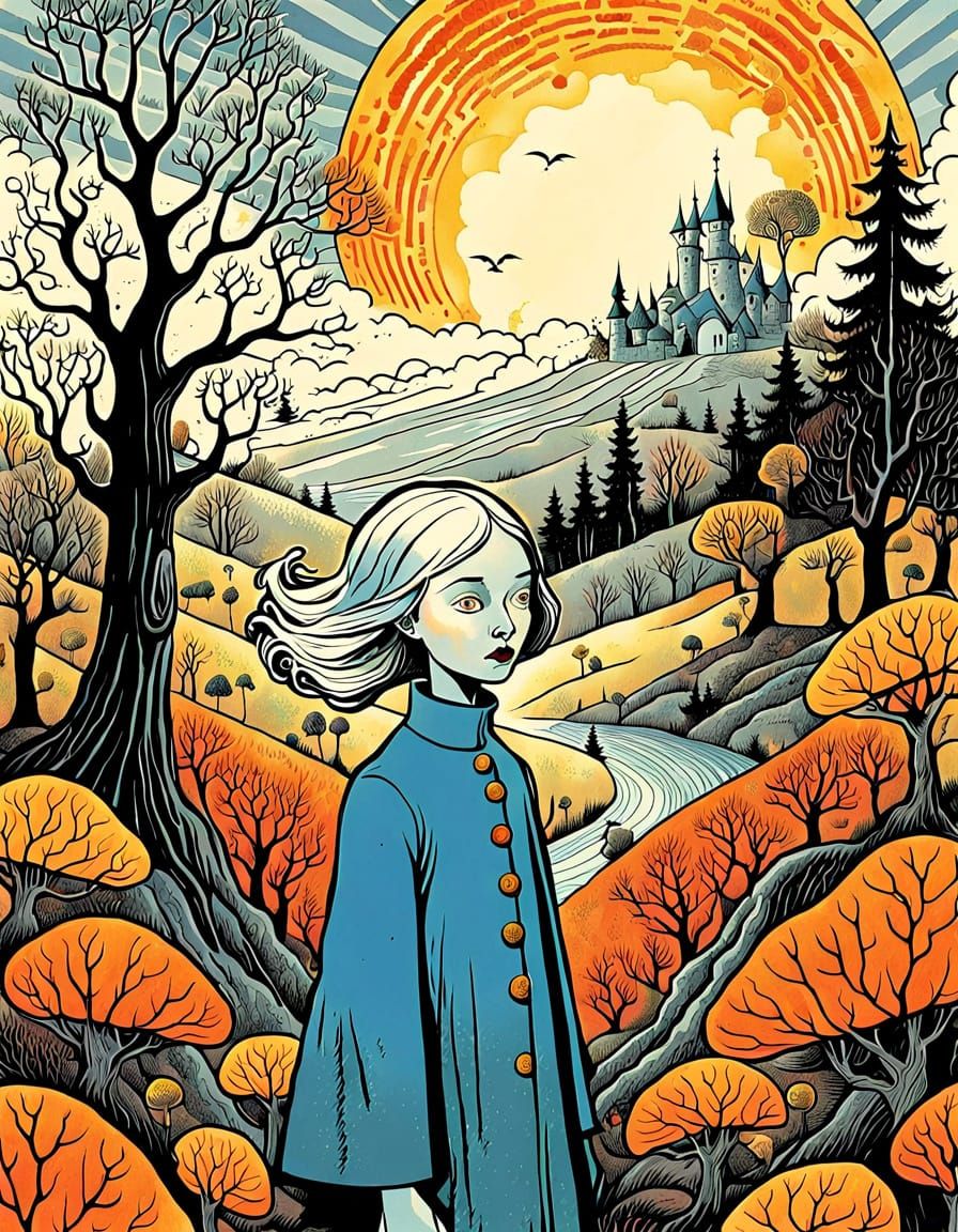 Surreal Whimsical Portrait in Decentralized Landscape