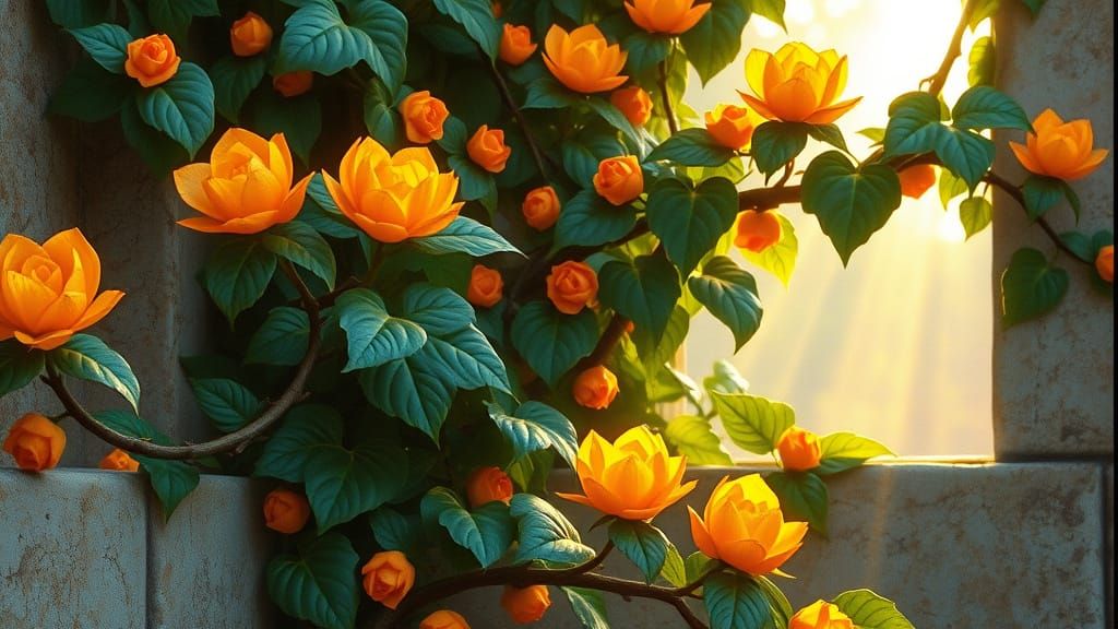 Majestic Crystalline Vine in Klimt Style