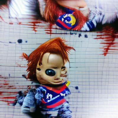 Menacing Chucky Doll with Sinister Grin