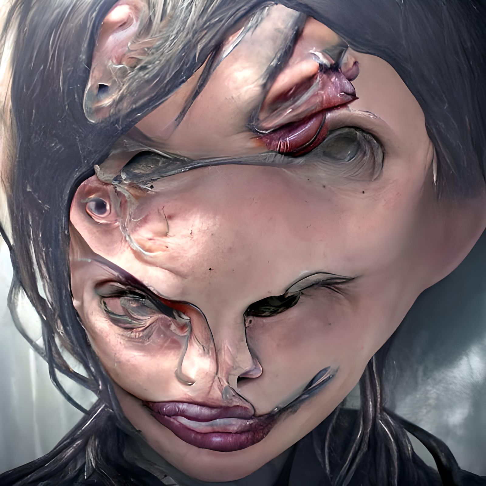 Intriguing Portrait: Woman with Two Faces