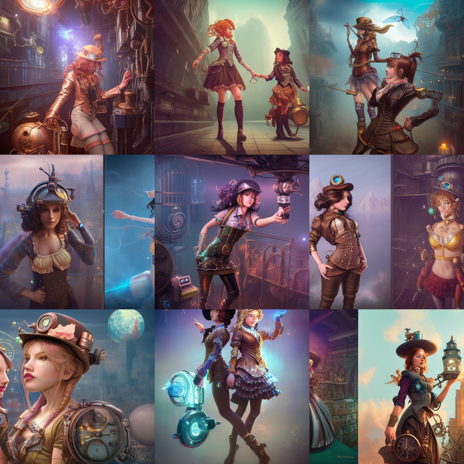 Steampunk Magic Girls in Cel-Shaded CGI