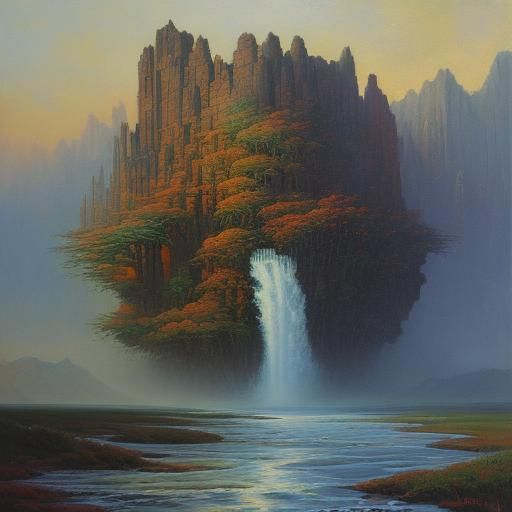 Duality of Reality as Oil Painting