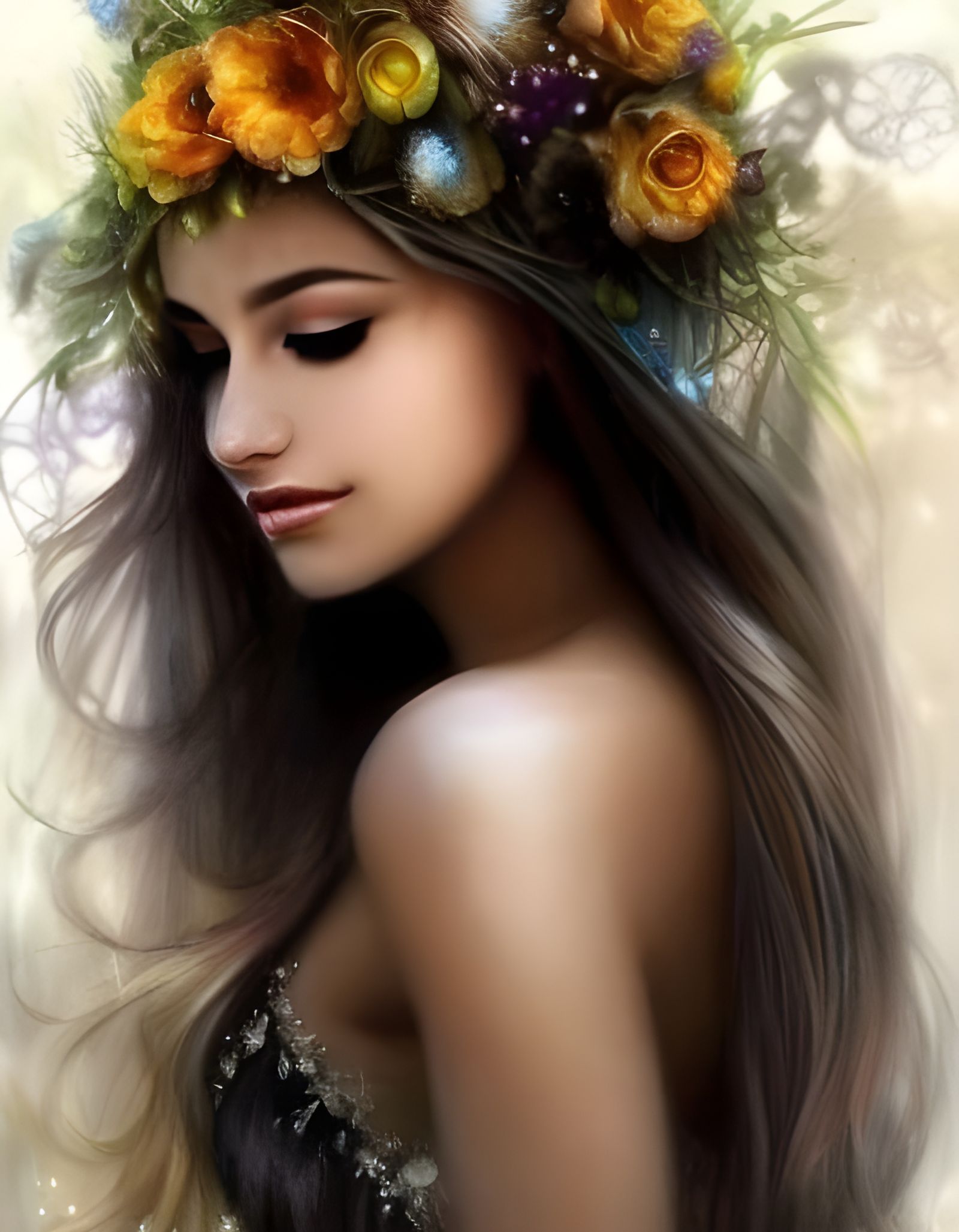 Beautiful Dandelion Fairy Portrait in Whimsical Style