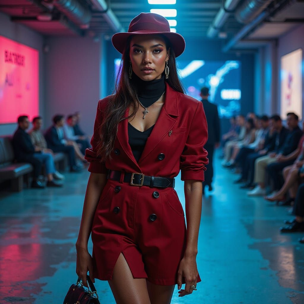 Elegant Fashion Runway in Ultra-Realistic Style