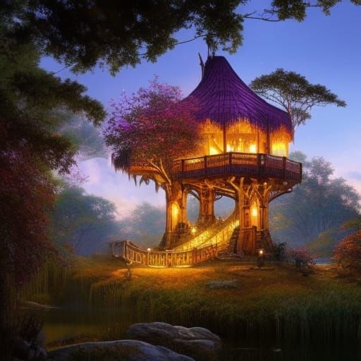 Enchanted Treehouse: A Fantasy Masterpiece