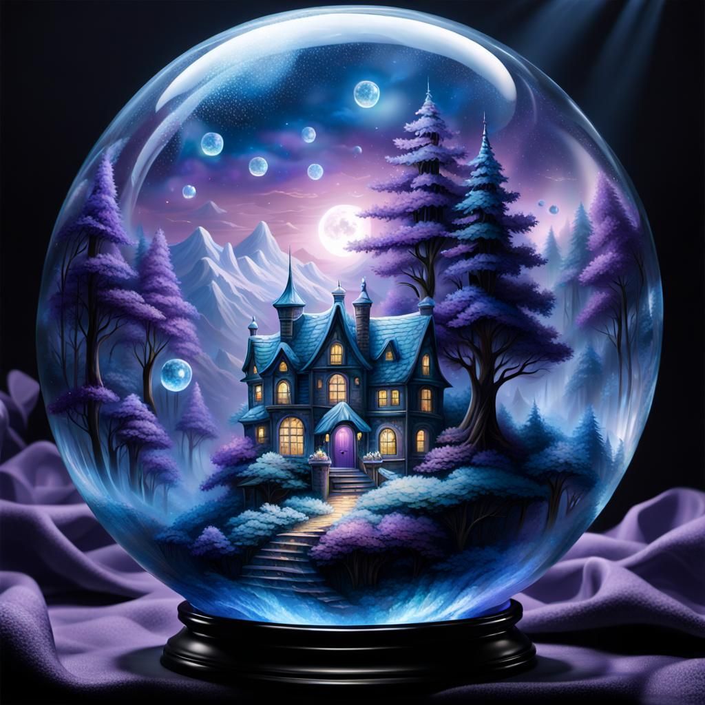 Blue Crystal Ball: Ethereal Fantasy in Soft Light