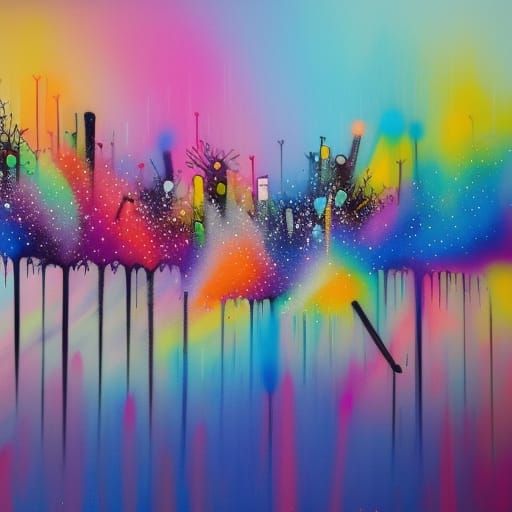 Colorful Shadow in Fog: Graffiti Street Art